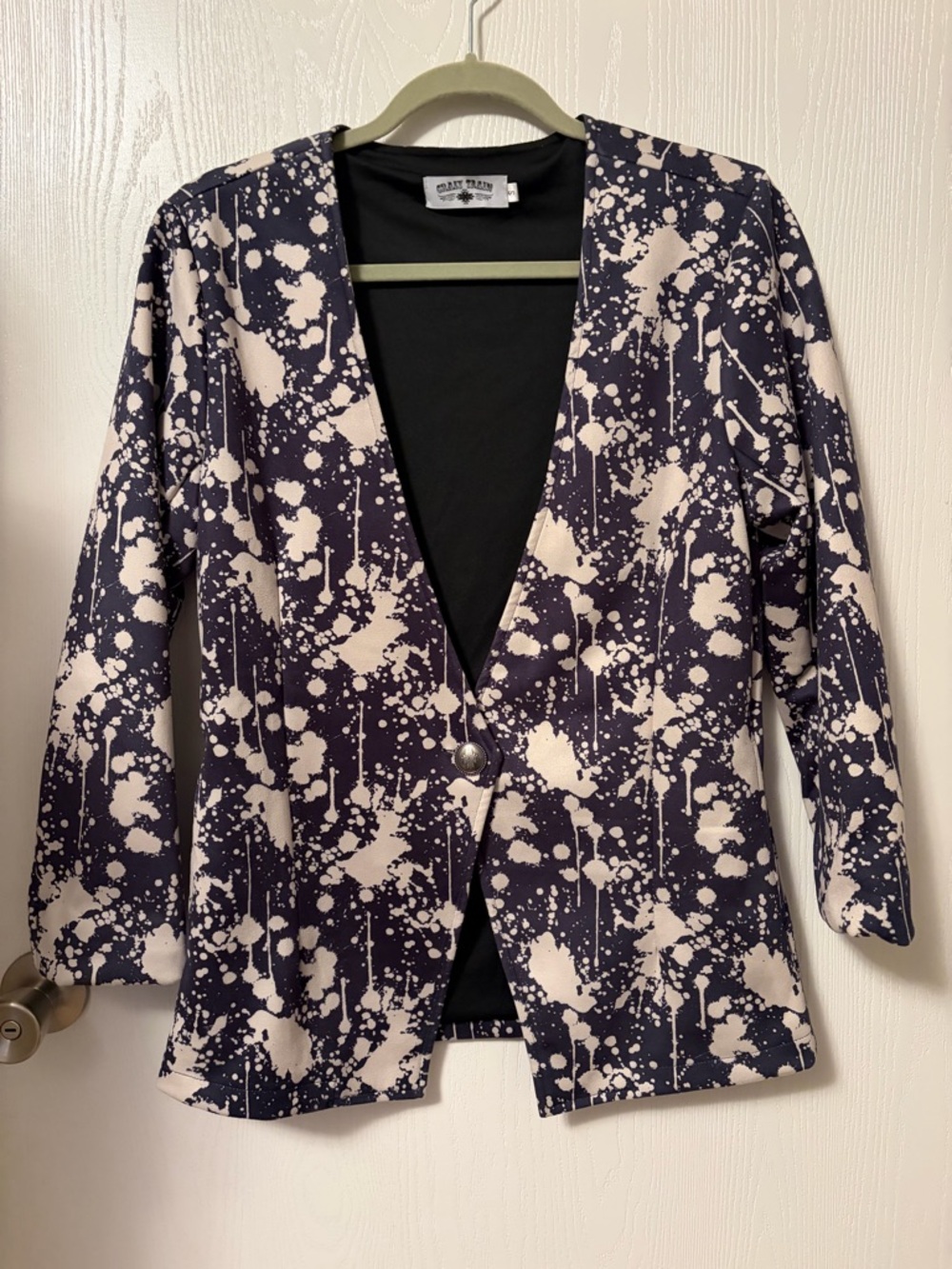 Crazy Train Western Blue White Blazer Size Small